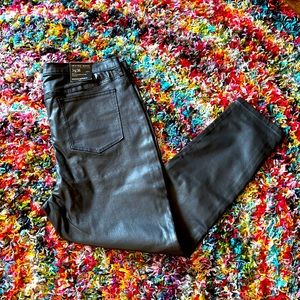 Pleather coated black skinny jeans (NWT)
